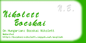 nikolett bocskai business card